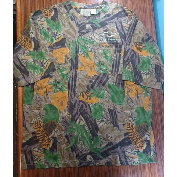 Boggy Creek Apparel Chevrolet Camo T-shirt Size Medium Racing Hunting Leaves - Picture 2 of 7